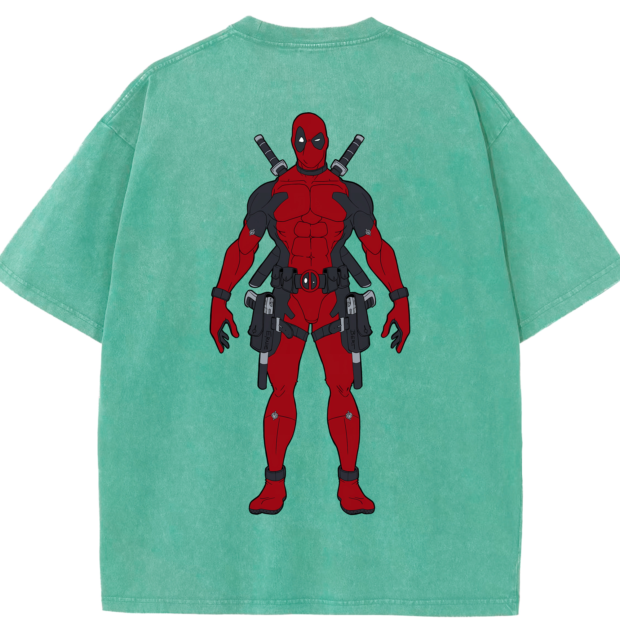 （画像用） Deadpool デッドプール 綿100% ヴィンテージ風 半袖Tシャツ（背面プリント）